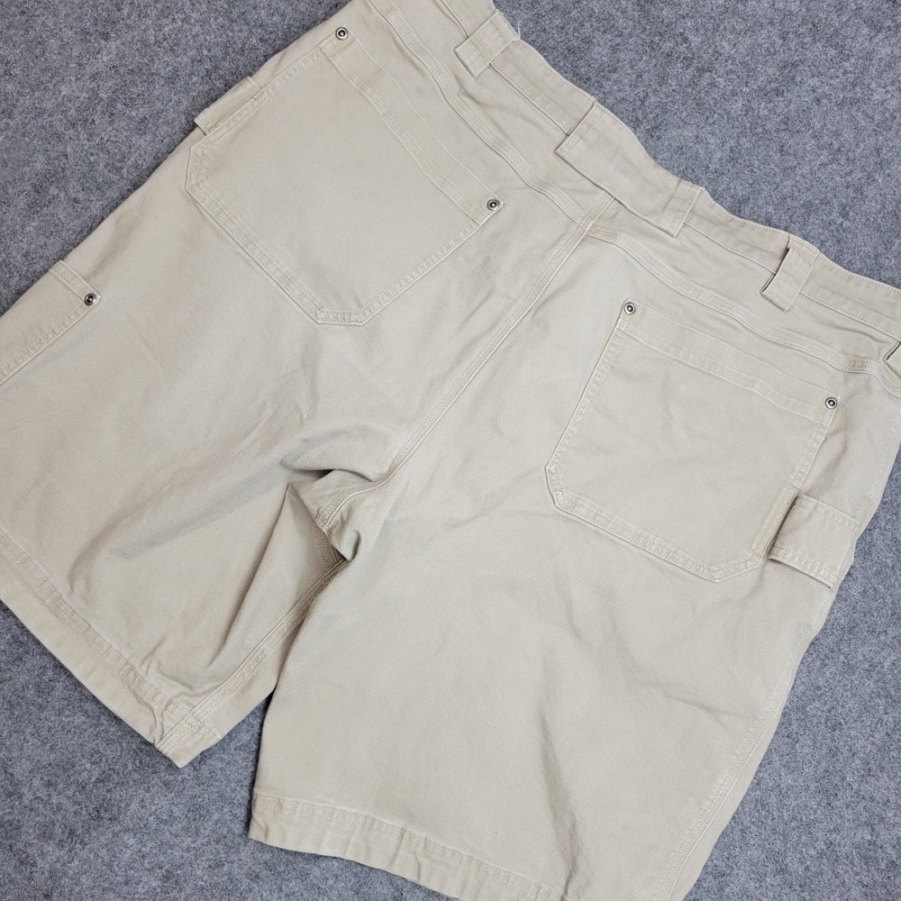 Duluth Trading Carpenter Shorts Mens 42 Beige Flex Fire Hose Hiking Outdoor